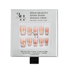 3H Luxury Handmade Press-on Nails - Rosy Glow - 3H Nails