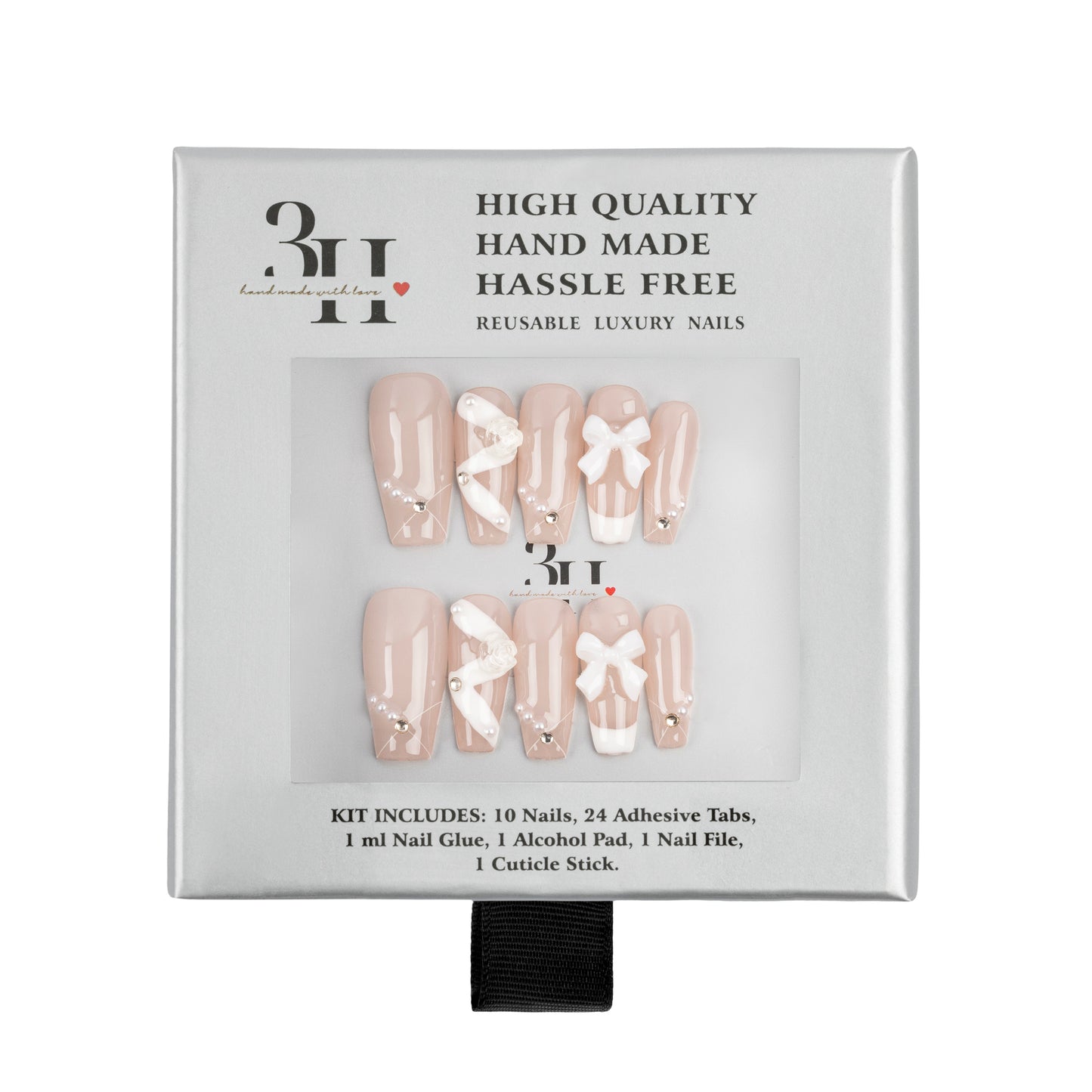 3H Luxury Handmade Press-on Nails - Blush Ballet