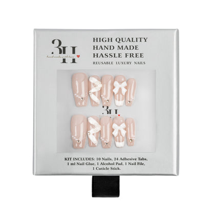 3H Luxury Handmade Press-on Nails - Blush Ballet