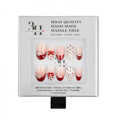 3H Luxury Handmade Press-on Nails - Cherry Kiss - 3H Nails
