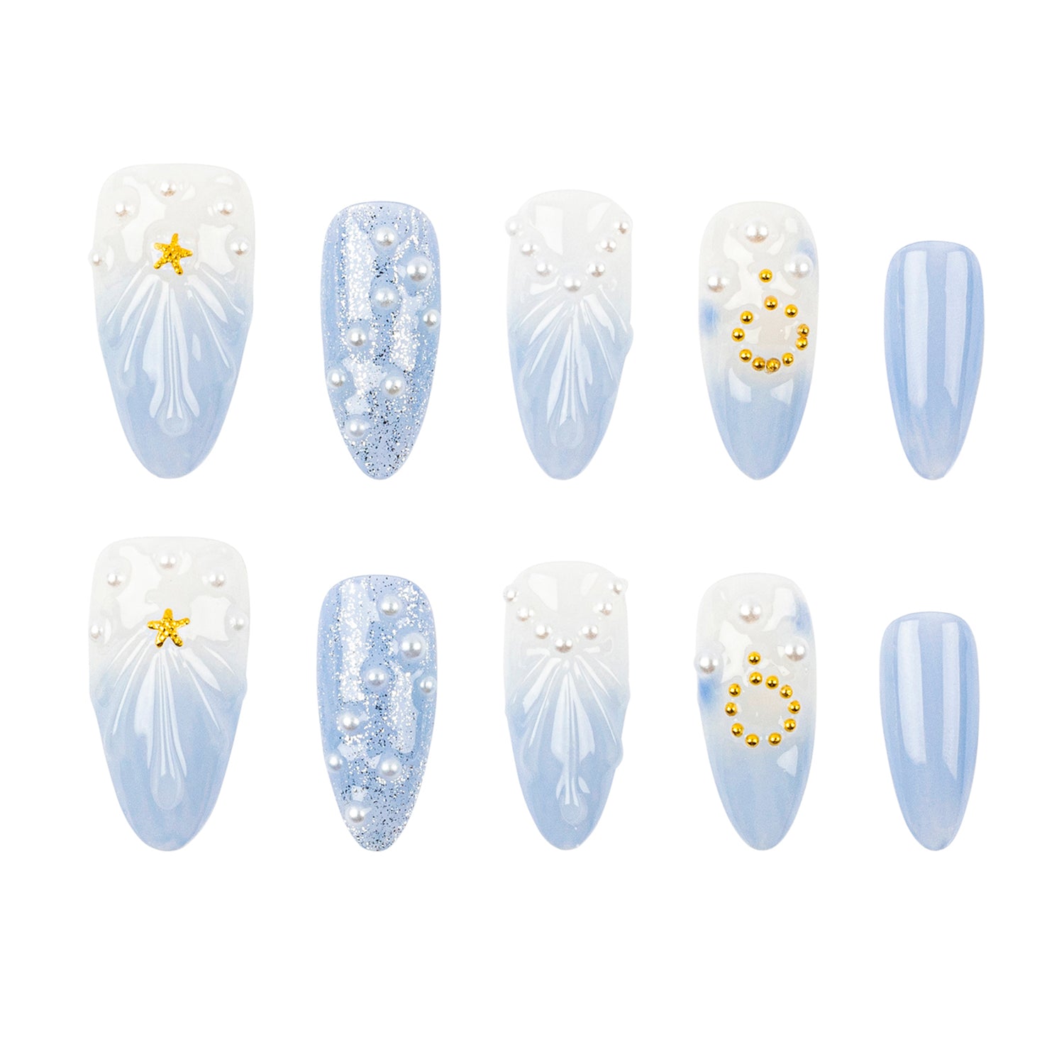 3H Luxury Handmade Press-on Nails - Starry Sapphire - 3H Nails