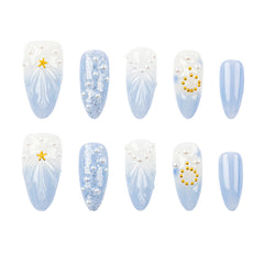 3H Luxury Handmade Press-on Nails - Starry Sapphire - 3H Nails