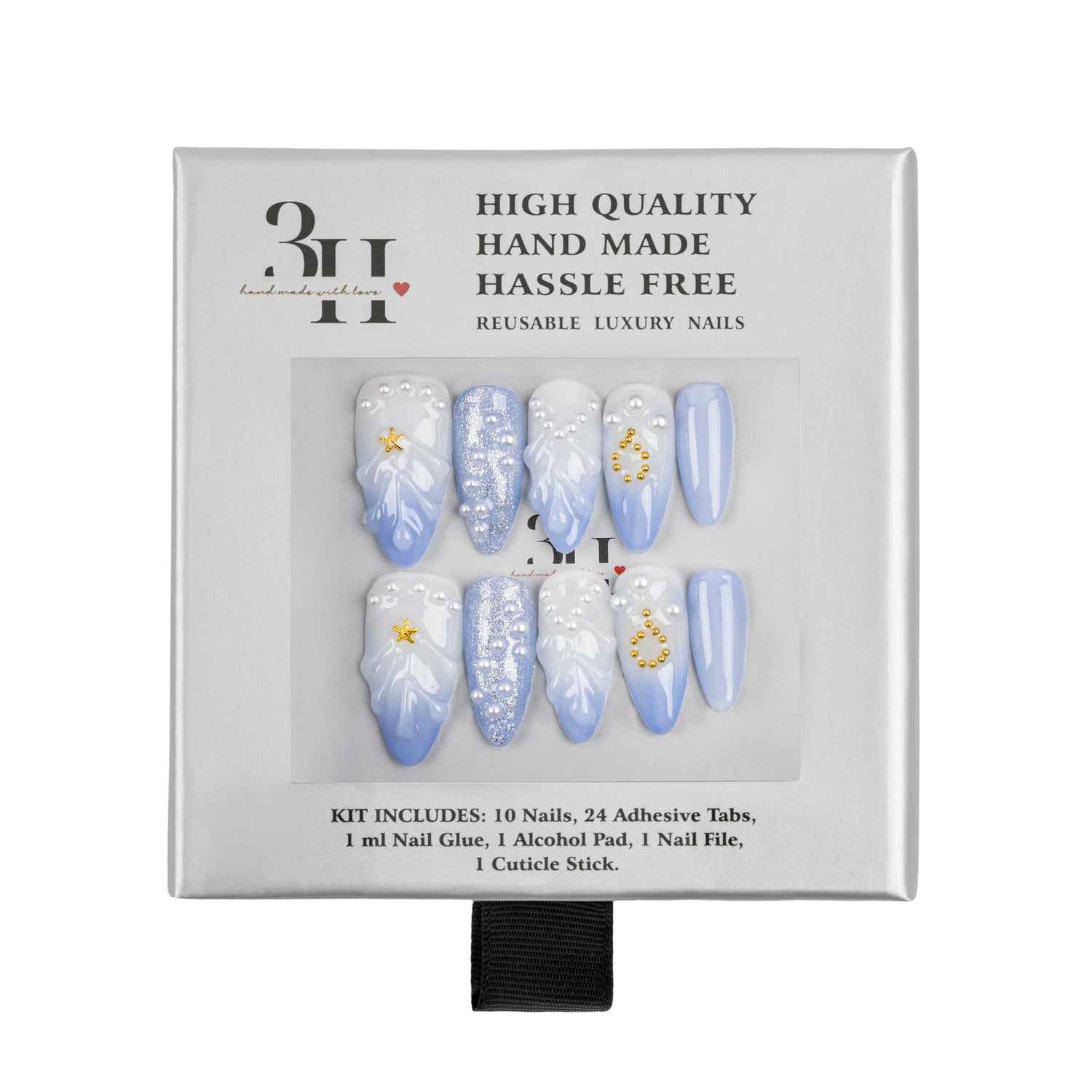 3H Luxury Handmade Press-on Nails - Starry Sapphire - 3H Nails