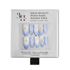 3H Luxury Handmade Press-on Nails - Starry Sapphire - 3H Nails