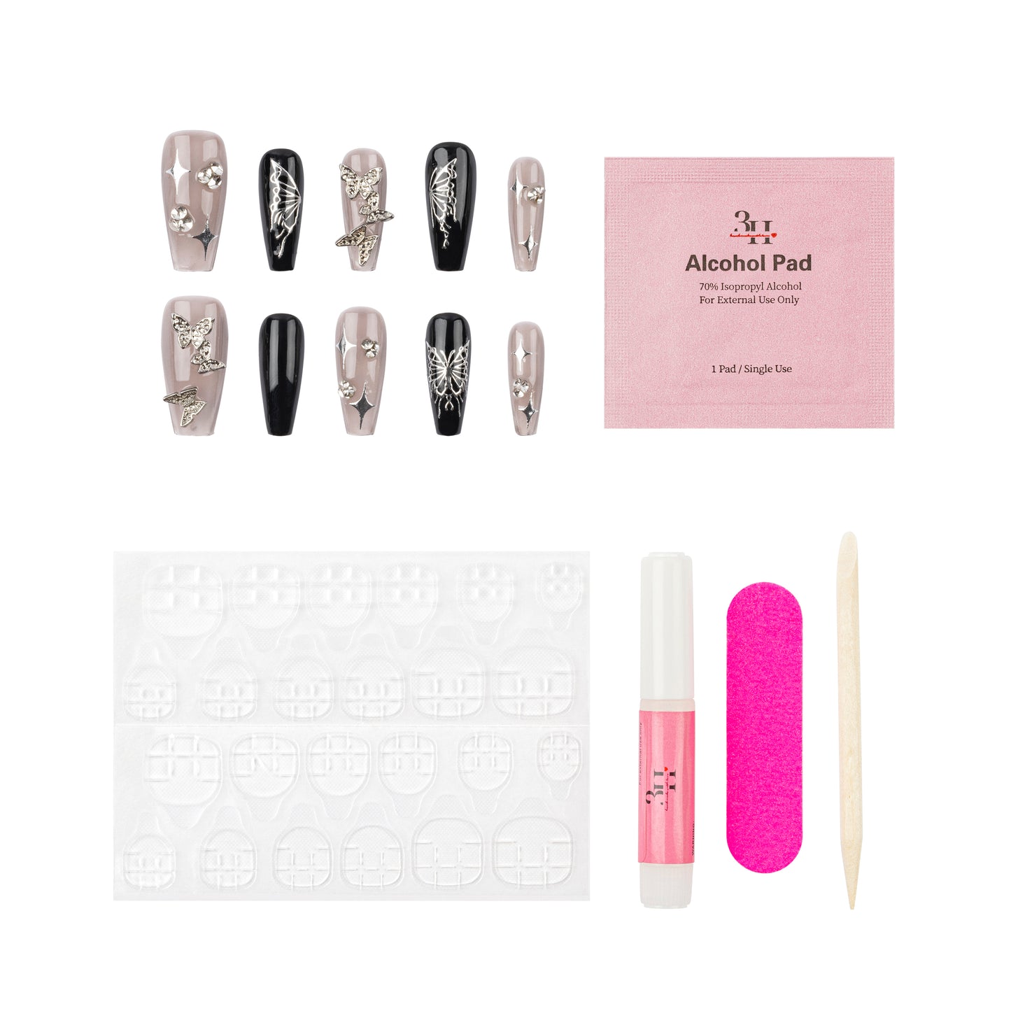 3H Luxury Handmade Press-on Nails - Mystic Butterfly