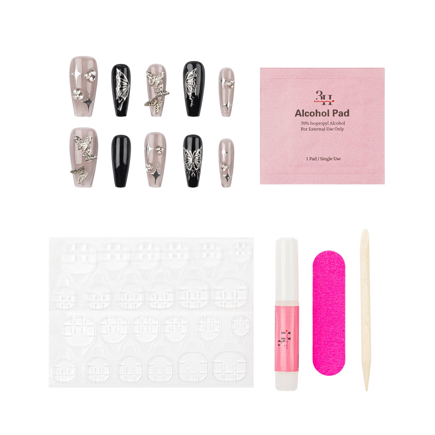 3H Luxury Handmade Press-on Nails - Mystic Butterfly - 3H Nails