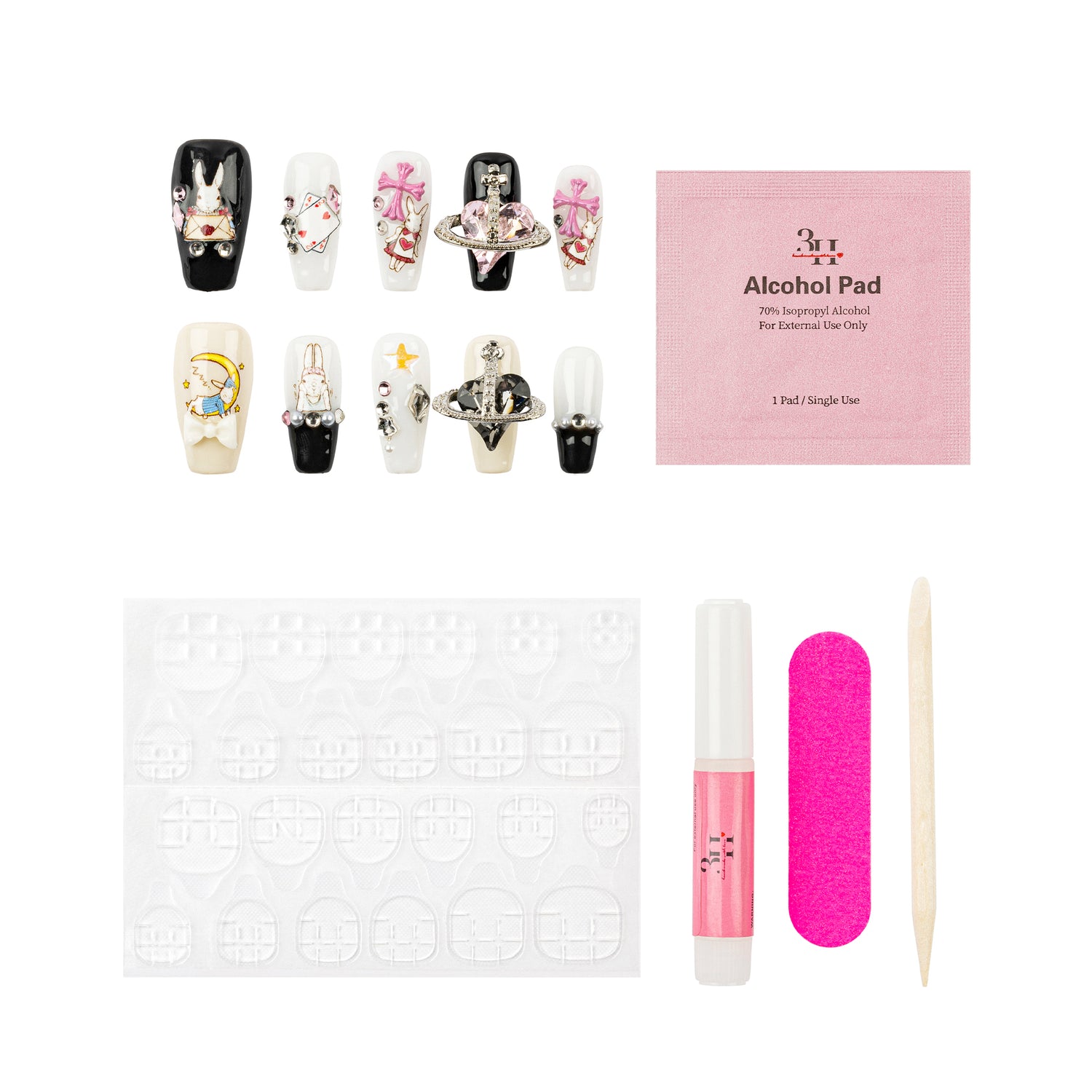 3H Luxury Handmade Press-on Nails - Whimsical Charm - 3H Nails