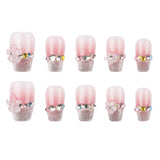 3H Luxury Handmade Press-on Nails - Pink Flower Sparkle - 3H Nails