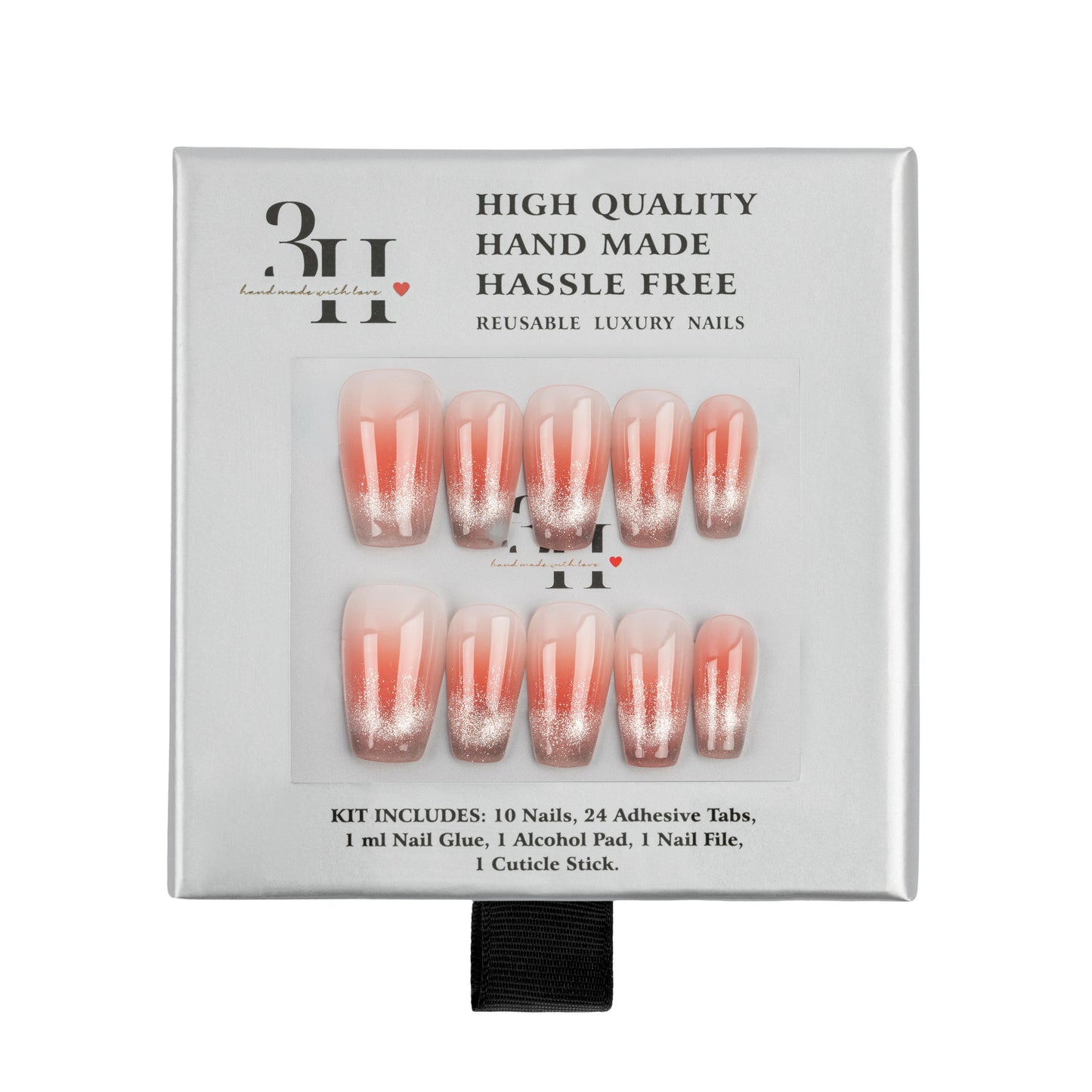 3H Luxury Handmade Press-on Nails - Classic Ombre Elegance