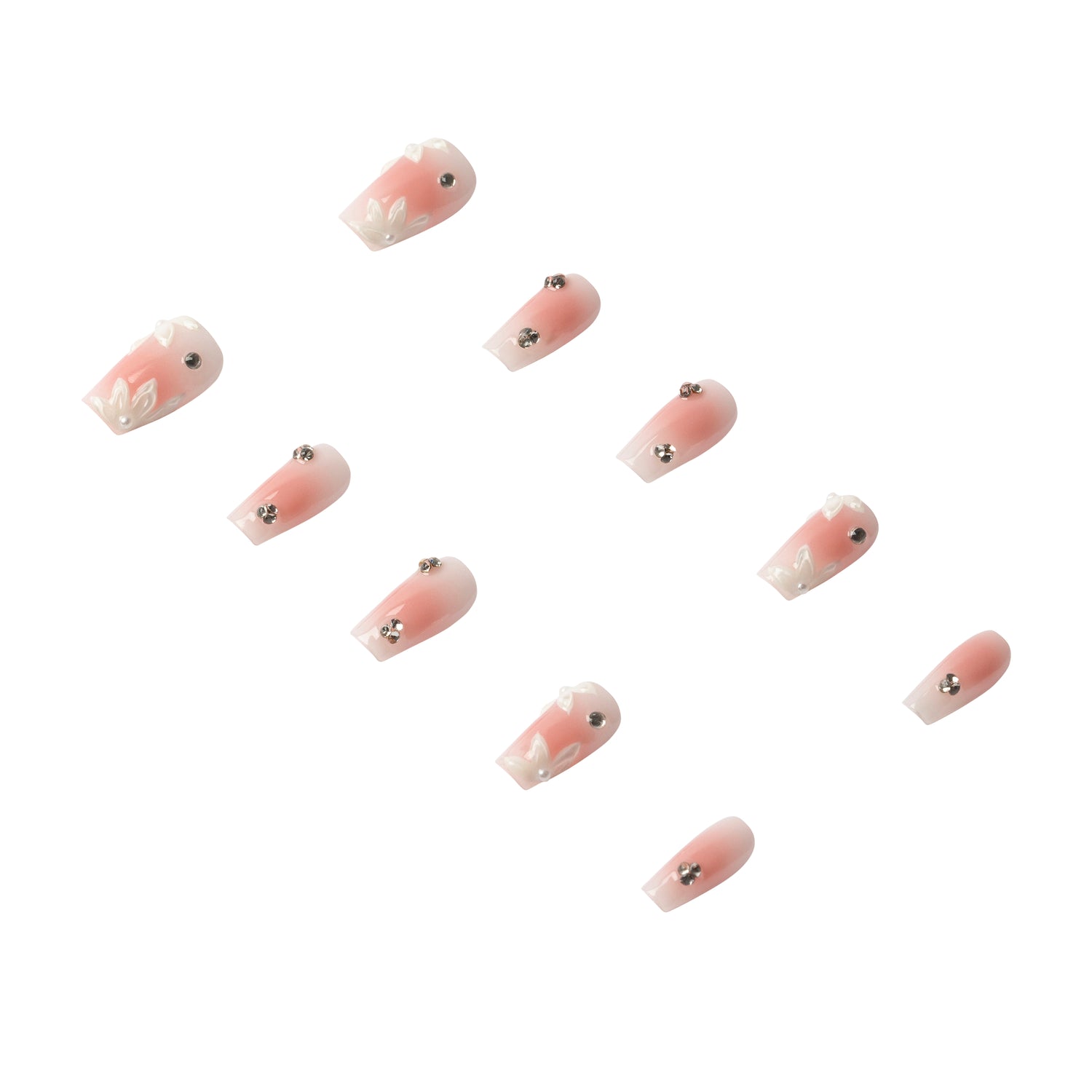 Handmade 3H Nails luxury press-on nails with a stylish 1308 design, showcasing a sleek, elegant nail art pattern.