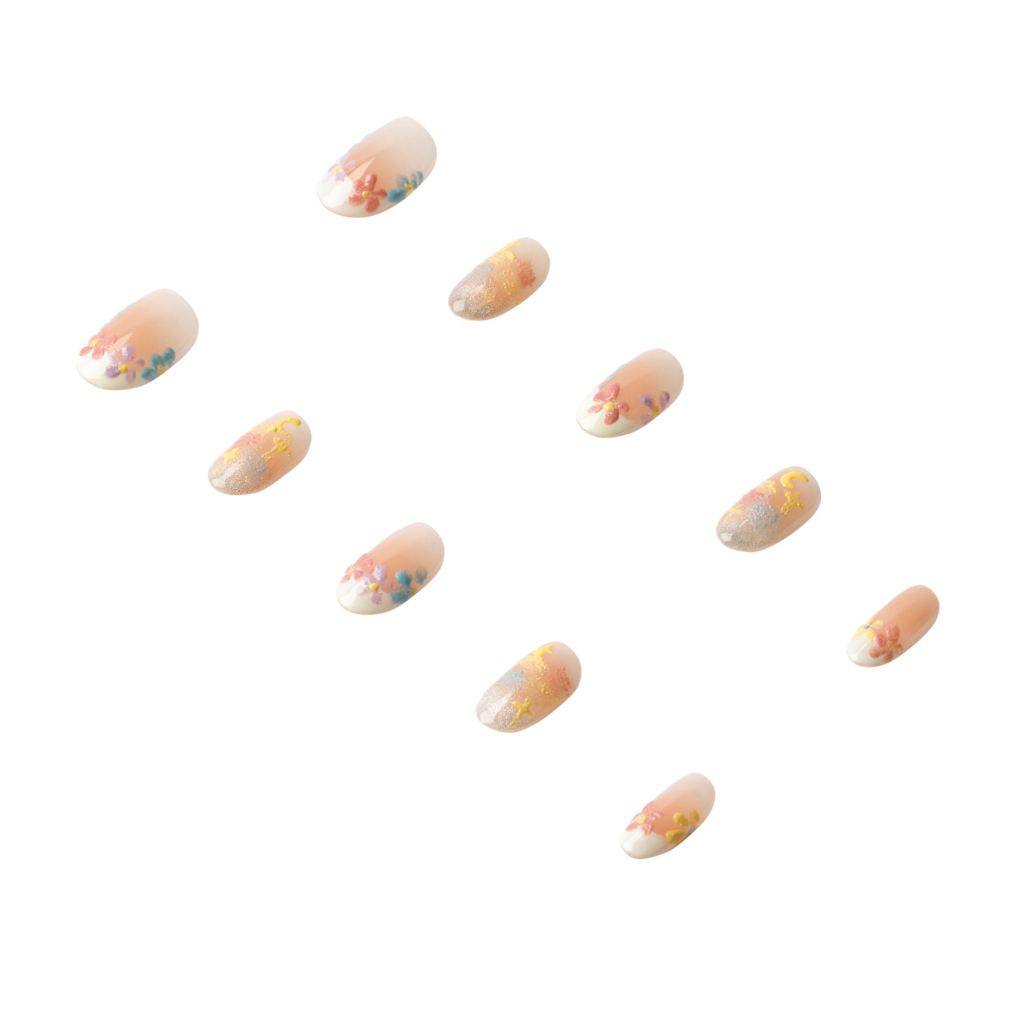 3H Luxury Handmade Press-on Nails - Pastel Petals