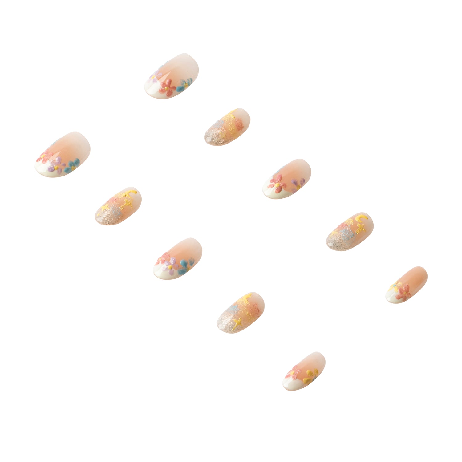 3H Luxury Handmade Press-on Nails - Pastel Petals - 3H Nails