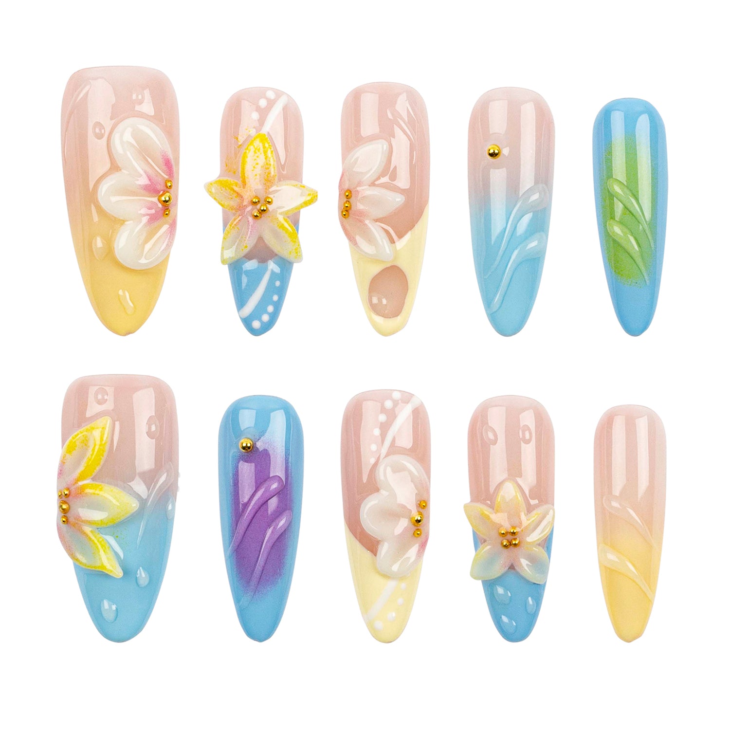 3H Luxury Handmade Press-on Nails - Cotton Candy Dream - 3H Nails