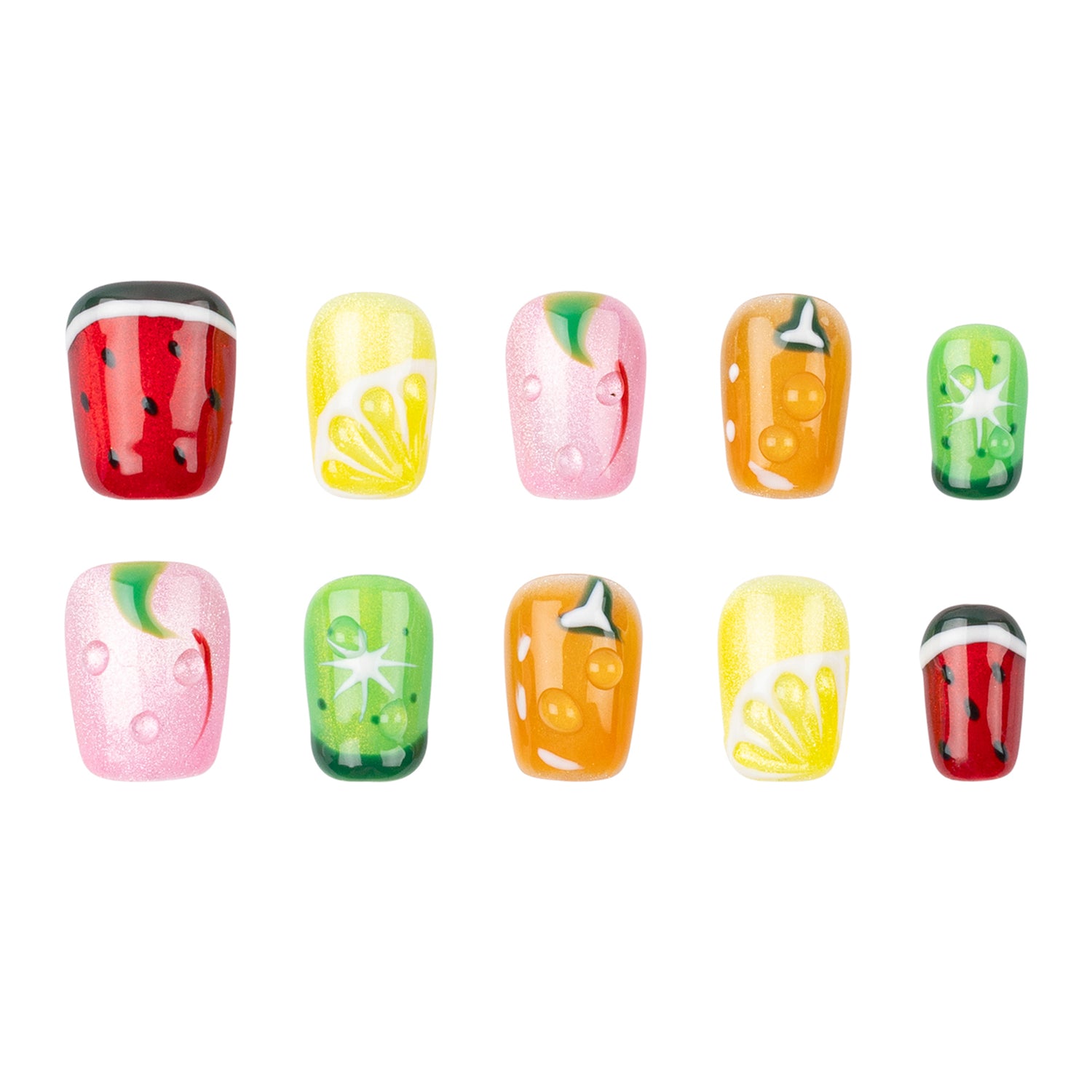 Handmade 3H Nails 3H Luxury Press-on Nails in style 1411, showcasing elegant, natural-looking nail design on a clear background.