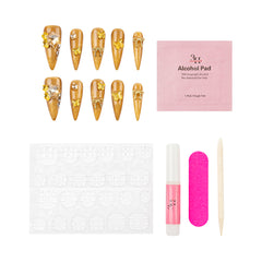 3H Luxury Handmade Press-on Nails -  Gold Rush - 3H Nails