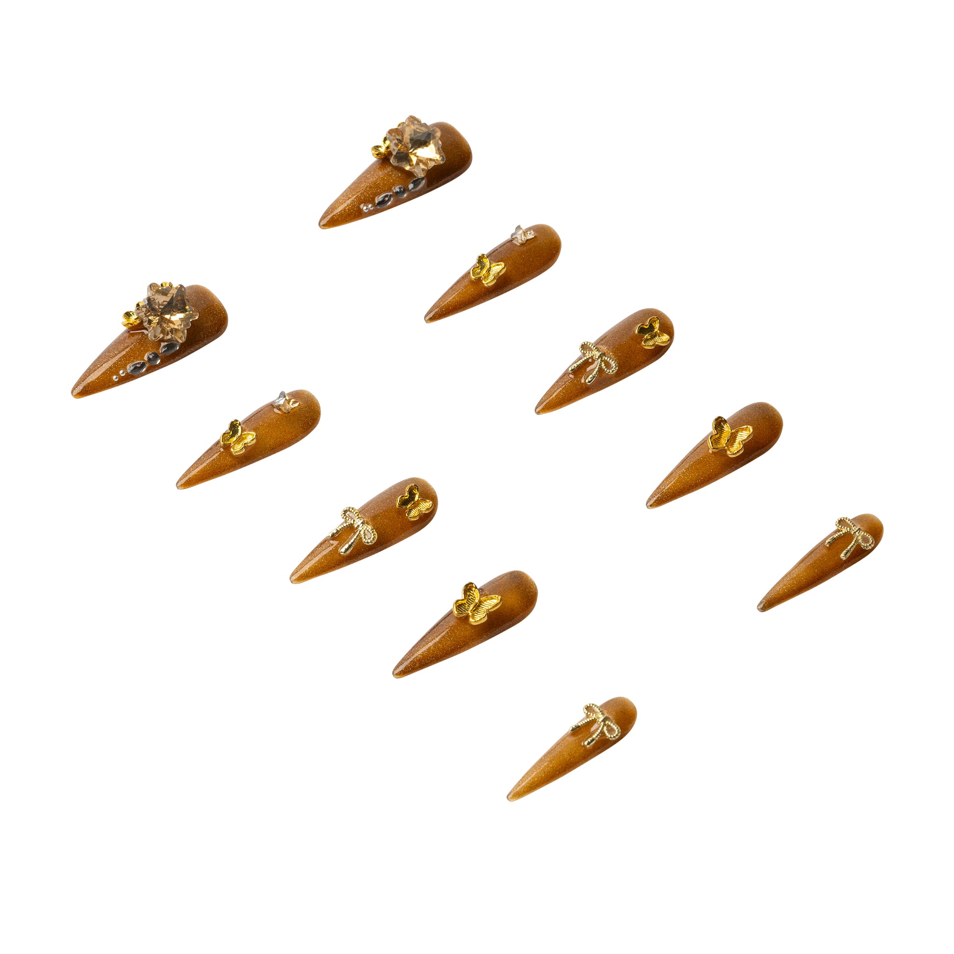 3H Luxury Handmade Press-on Nails - Gold Rush