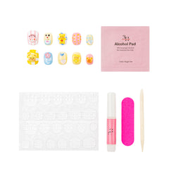 Handmade 3H Nails luxury press-on nails in style 1417, showcasing elegant, natural-looking nail tips with a glossy finish.