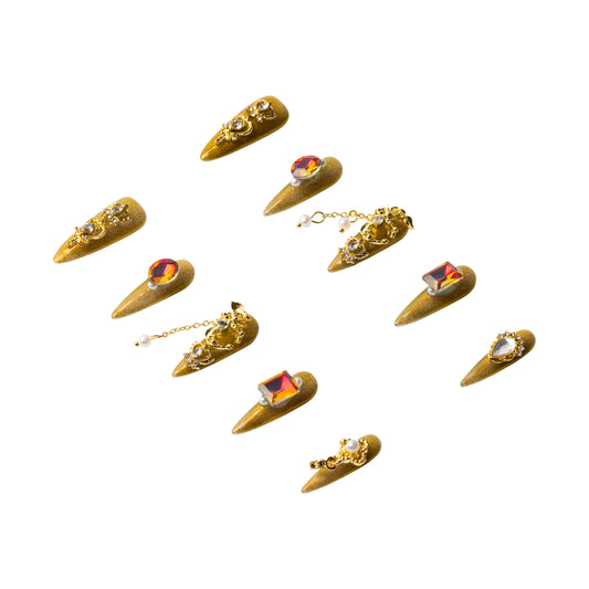 3H Luxury Handmade Press-on Nails - Crown Jewels