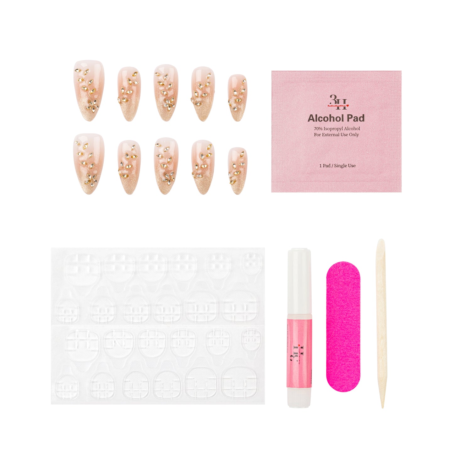 3H Luxury Handmade Press-on Nails - Moonlit Kiss