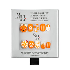 3H Nails luxury handmade press-on nails in style 1434, showcasing a sleek, natural-looking nail design on a white background.