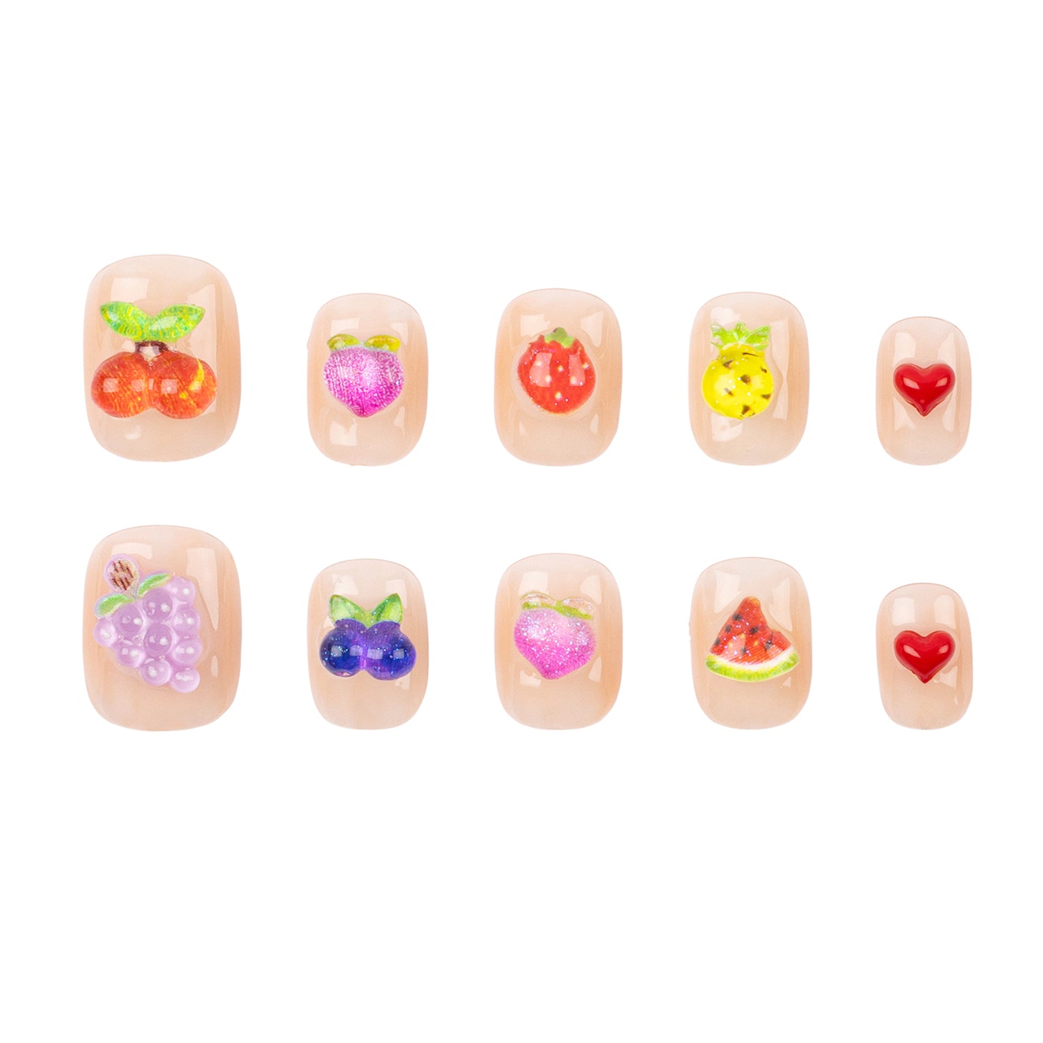 Handmade 3H Nails luxury press-on nails in a natural nude shade with subtle design, showcasing a sleek, polished look.