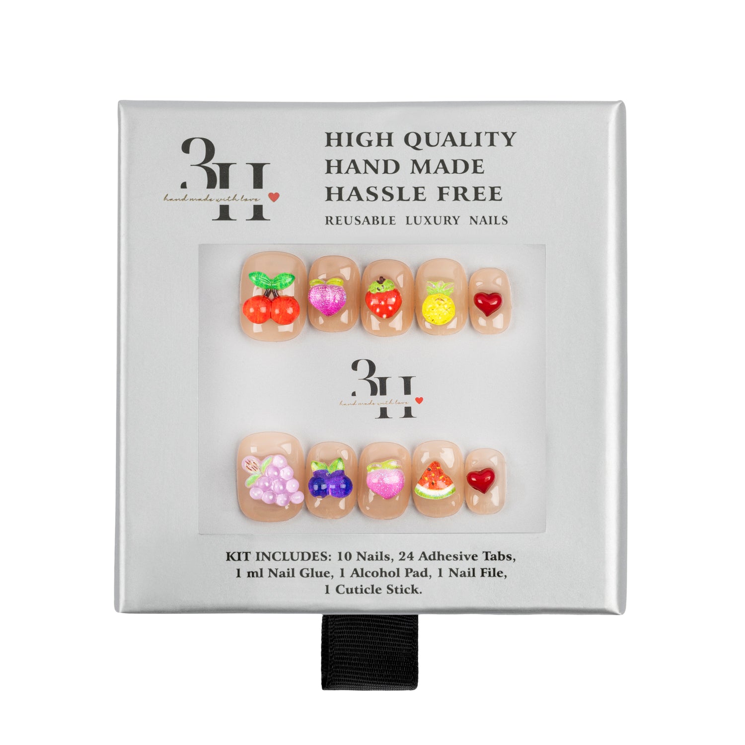 Handmade 3H Nails 3H Luxury Press-on Nails in style 1436, showcasing elegant nail tips with a sleek, natural finish.