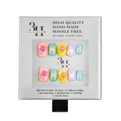 3H Nails luxury handmade press-on nails in style 1438, featuring a sleek, natural design for elegant manicures.