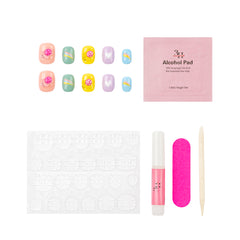 Handmade 3H Nails luxury press-on nails in a natural style, featuring a sleek, elegant design on a clear background.