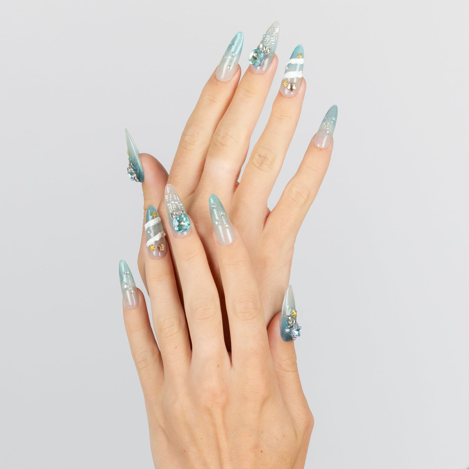 3H Luxury Handmade Press-on Nails - Ocean Goddess - 3H Nails