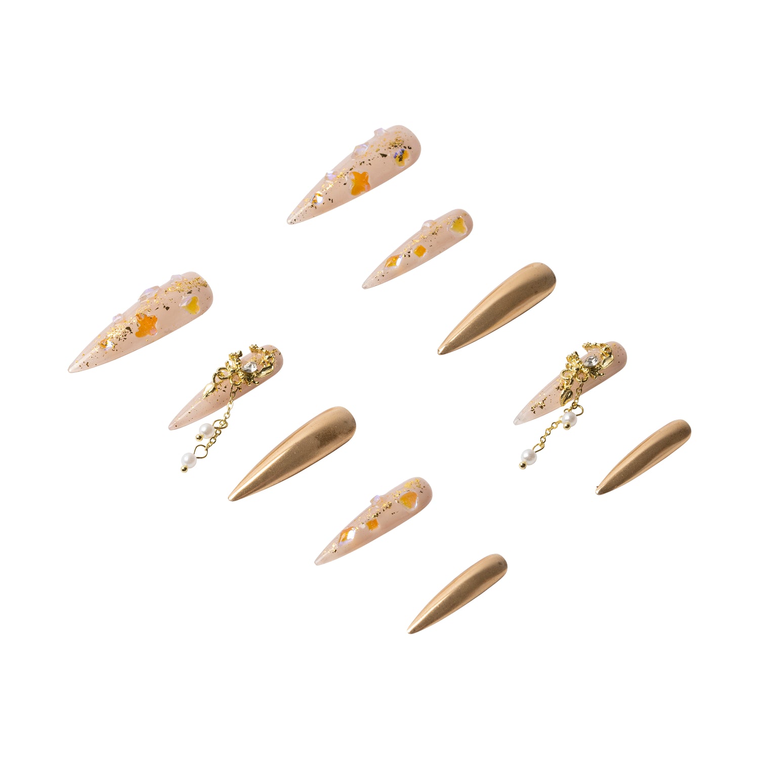 3H Luxury Handmade Press-on Nails - Liquid Gold - 3H Nails