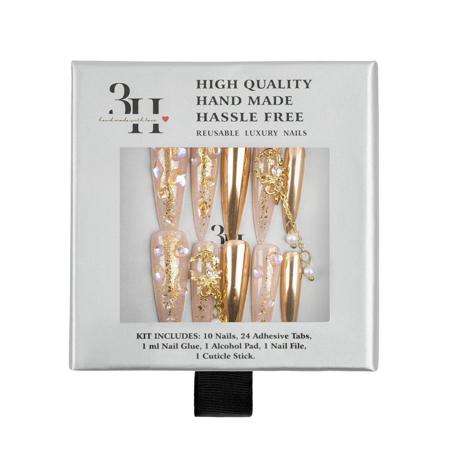 3H Luxury Handmade Press-on Nails - Liquid Gold
