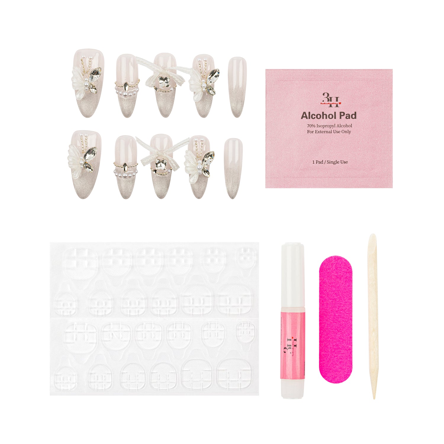 3H Luxury Handmade Press-on Nails - Ethereal Wings - 3H Nails