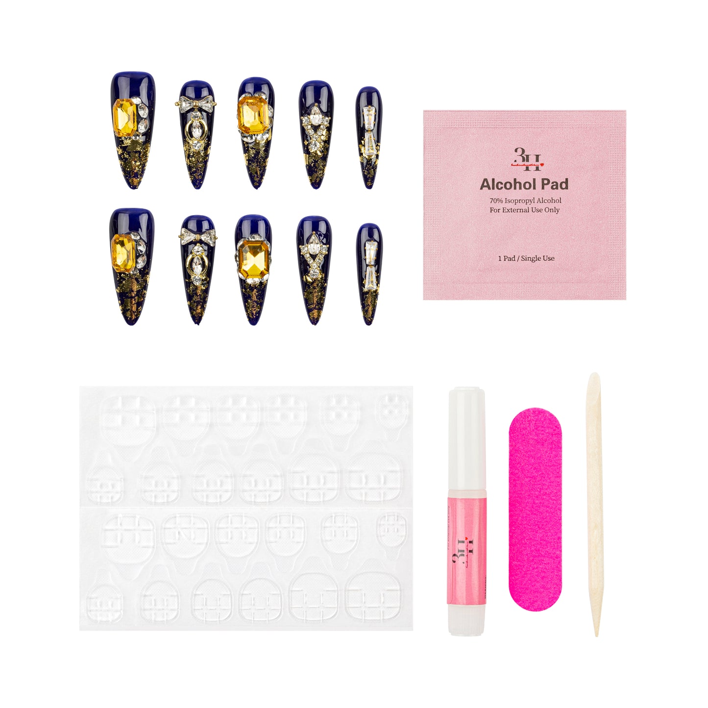 3H Luxury Handmade Press-on Nails - Empire Gold
