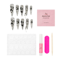 3H Luxury Handmade Press-on Nails - Chrome Dagger - 3H Nails