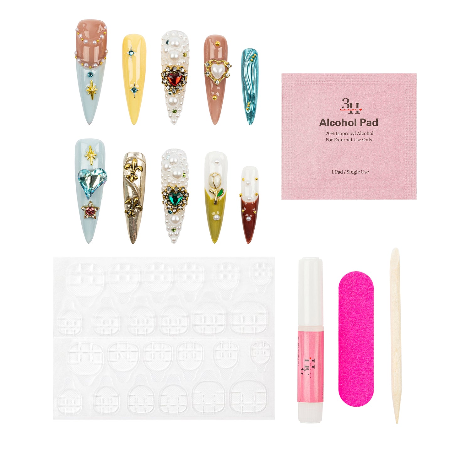 3H Luxury Handmade Press-on Nails - Majestic Fantasy - 3H Nails