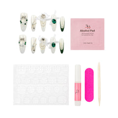 3H Luxury Handmade Press-on Nails - Emerald Noir - 3H Nails