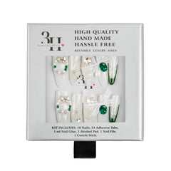 3H Luxury Handmade Press-on Nails - Emerald Noir - 3H Nails