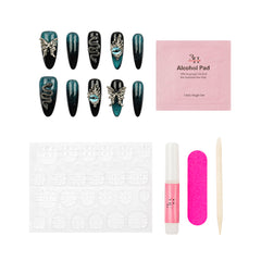 3H Luxury Handmade Press-on Nails - Galaxy Wings - 3H Nails