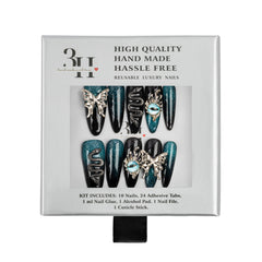 3H Luxury Handmade Press-on Nails - Galaxy Wings - 3H Nails