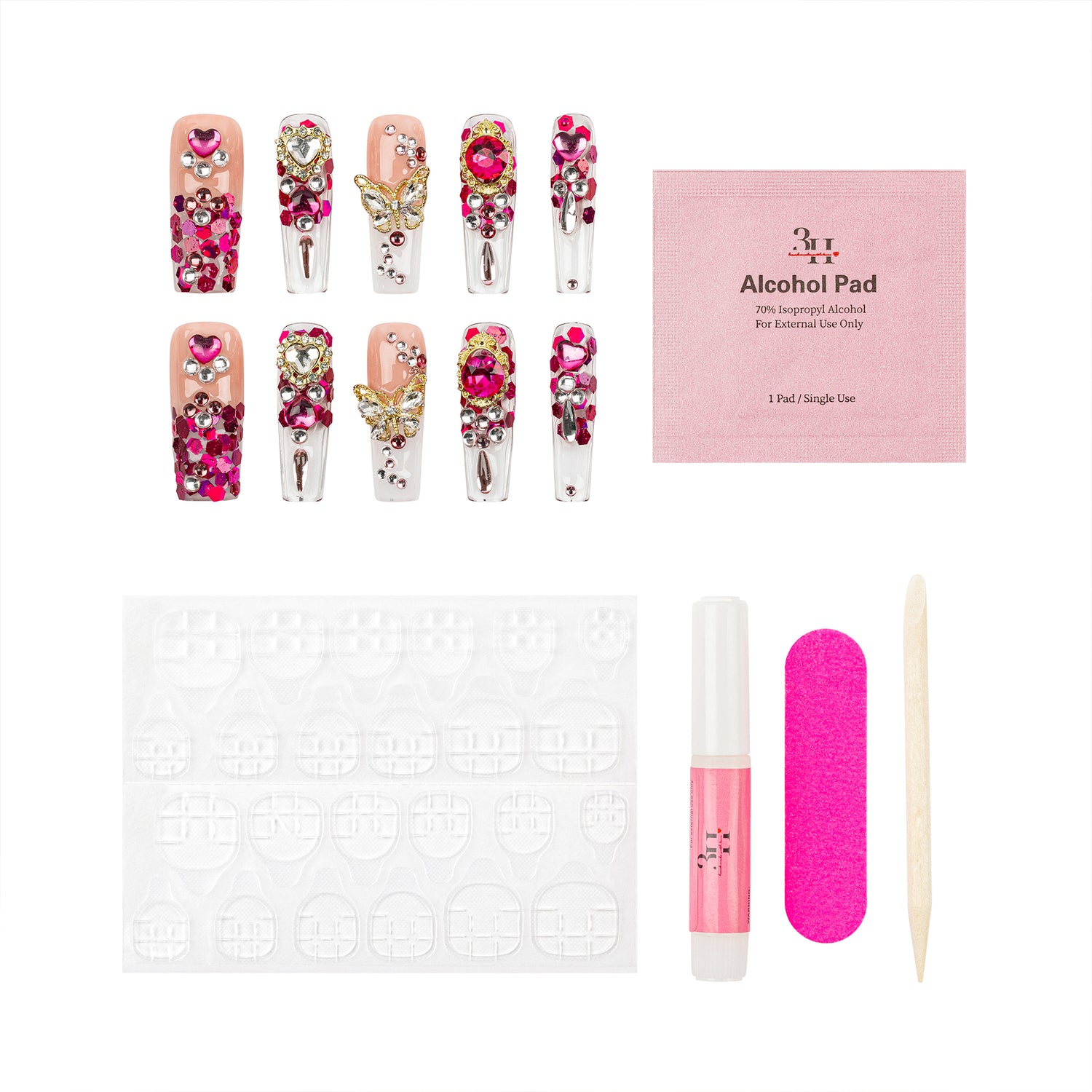 3H Luxury Handmade Press-on Nails - Hot Couture - 3H Nails