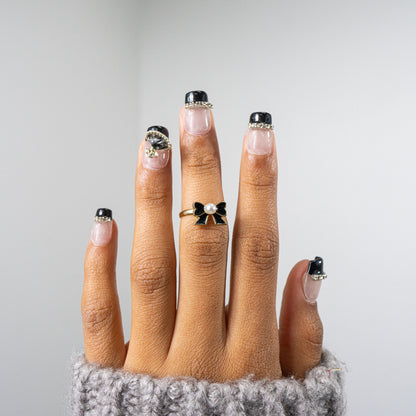 3H Luxury Handmade Press-on Nails - Gold Noir
