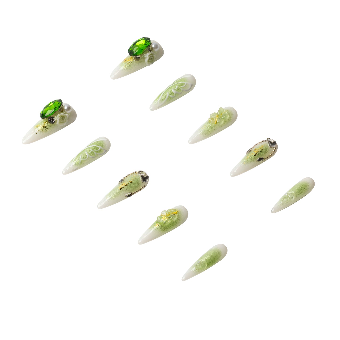 3H Luxury Handmade Press-on Nails - Garden Spell