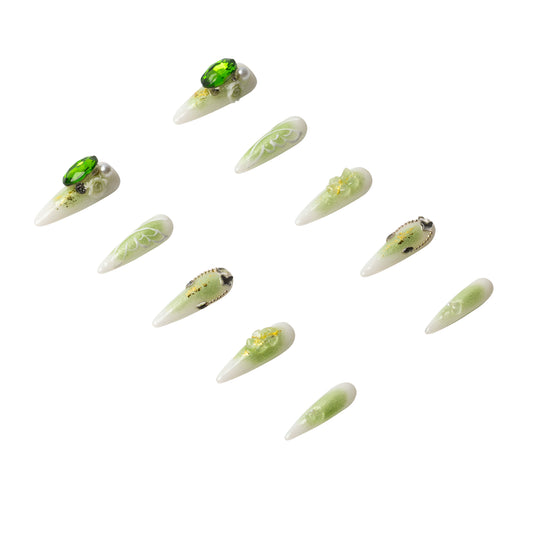 3H Luxury Handmade Press-on Nails - Garden Spell