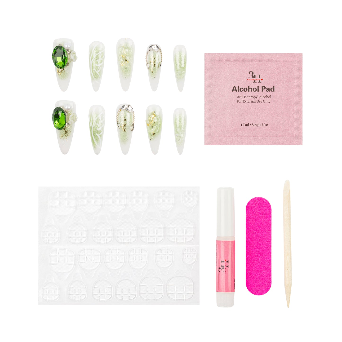 3H Luxury Handmade Press-on Nails - Garden Spell