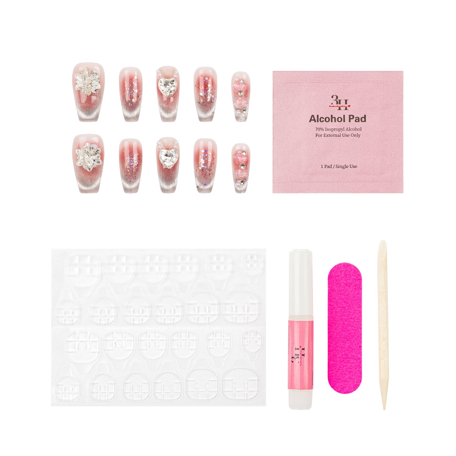 3H Luxury Handmade Press-on Nails - Eternal Blossom - 3H Nails