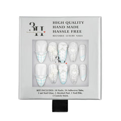 3H Luxury Handmade Press-on Nails - Crystal Frost - 3H Nails