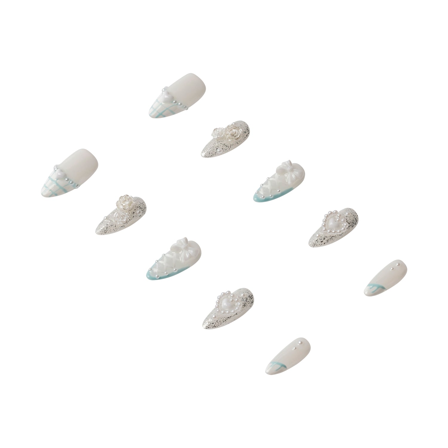 3H Luxury Handmade Press-on Nails - Crystal Frost - 3H Nails