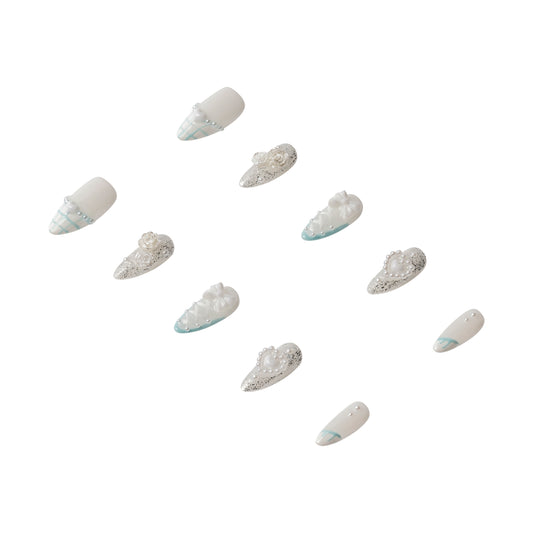 3H Luxury Handmade Press-on Nails - Crystal Frost