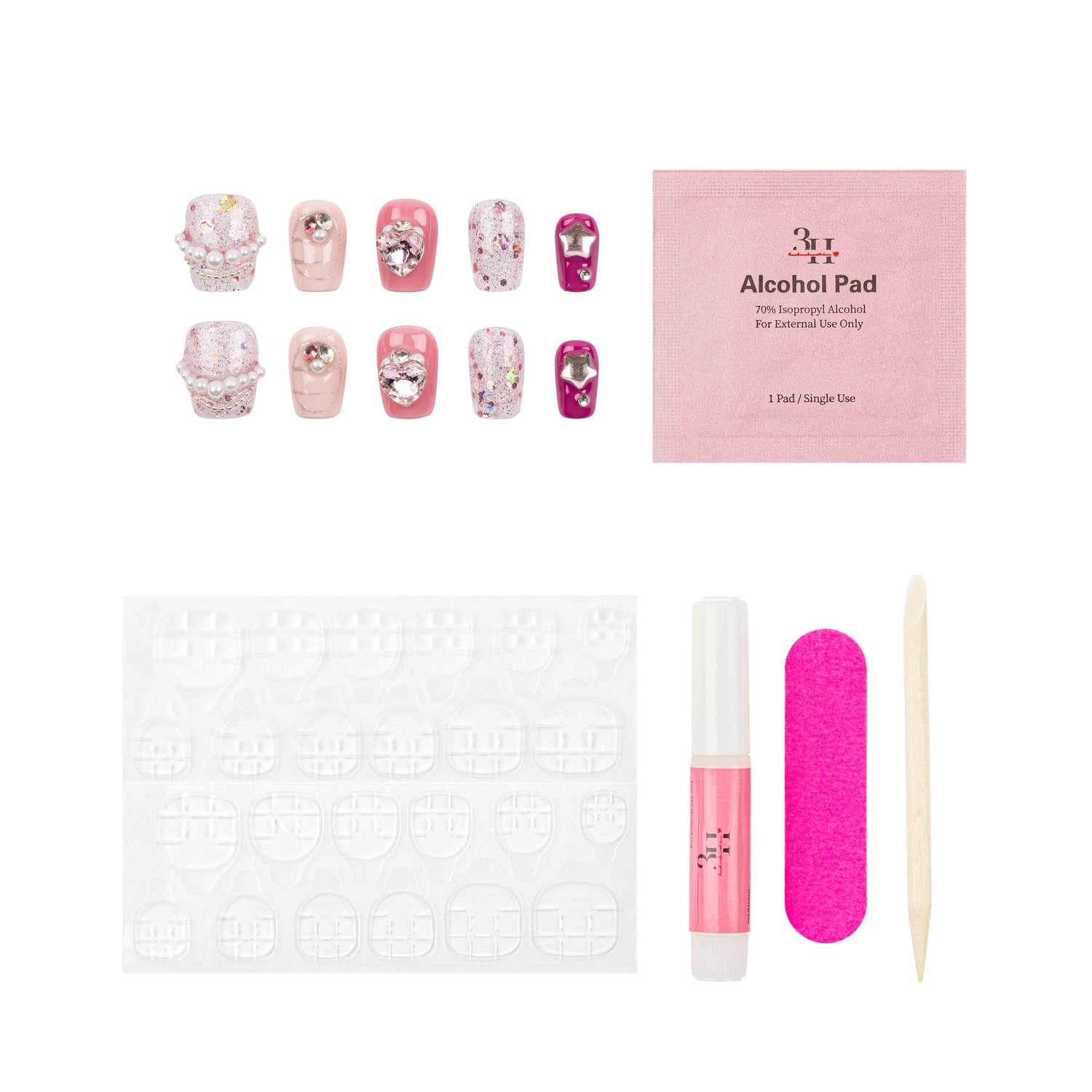 3H Luxury Handmade Press-on Nails - Hopelessly Devoted