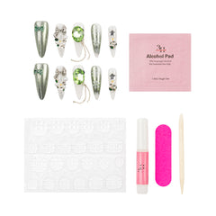 3H Luxury Handmade Press-on Nails - Snowflake Jewel - 3H Nails